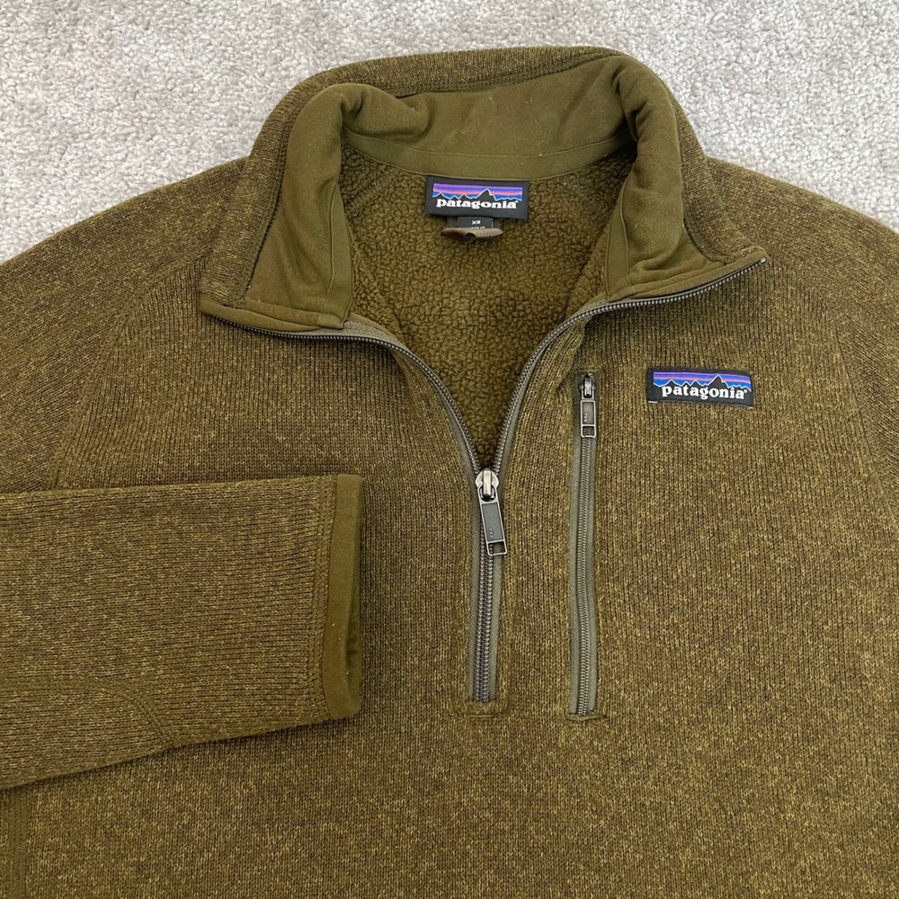Patagonia Better Sweater Mens XS Olive Green 1/4 Zip Fleece Pullover Earthy Fall
